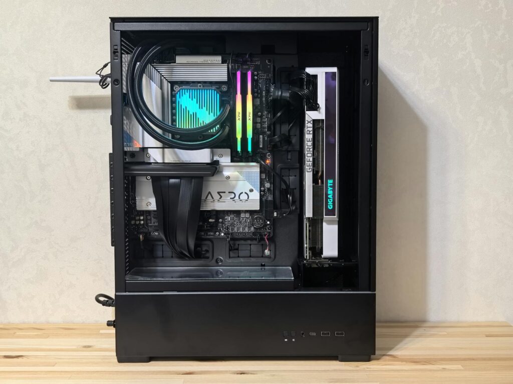 An ultra-modern gaming PC build showcasing RGB lighting and advanced components.